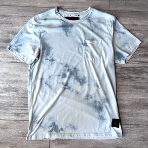 Roark Run Amok Mathis Pocket Tie Dye Short Sleeve Knit Light Blue Size M